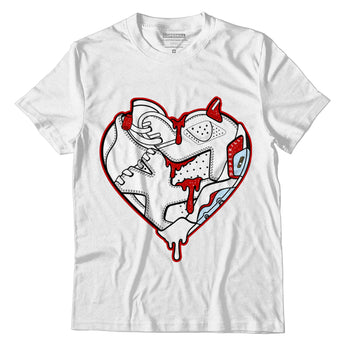 Jordan 6 “Red Oreo” DopeSkill T-Shirt Heart Jordan 6 Graphic - White 