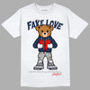 Midnight Navy 4s DopeSkill T-Shirt Fake Love Graphic - White