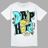 Aqua 5s DopeSkill T-Shirt Drip Too Hard Graphic - White