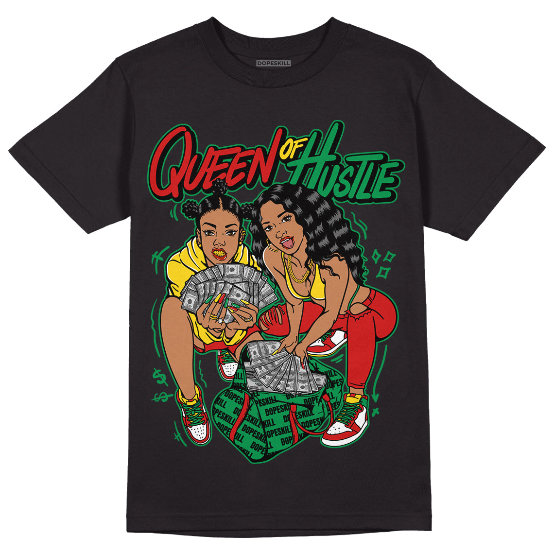 Black History Collection DopeSkill T-Shirt Queen Of Hustle Graphic - Black