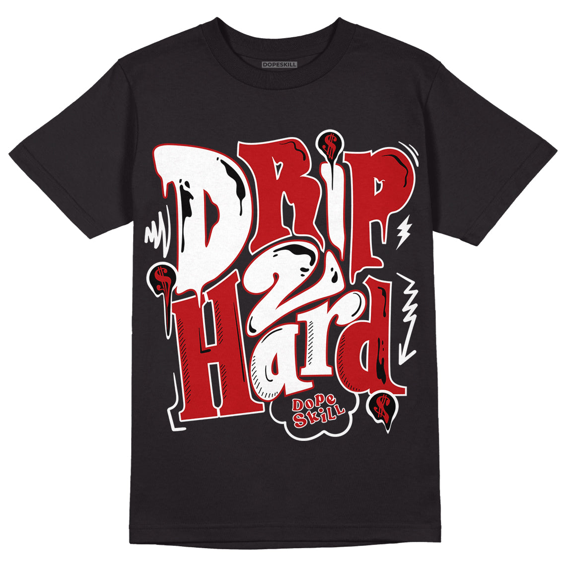 Playoffs 13s DopeSkill T-Shirt Drip Too Hard Graphic - Black