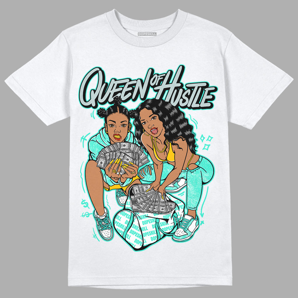 New Emerald 1s DopeSkill T-Shirt Queen Of Hustle Graphic - White 