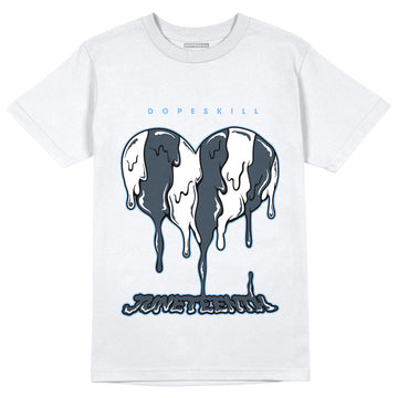 Jordan 6 Midnight Navy DopeSkill White T-Shirt Juneteenth Heart Graphic