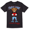 Travis Scott x Jordan 4 Retro 'Cactus Jack' DopeSkill T-Shirt Fake Love Graphic Streetwear - Black 