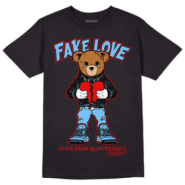 Travis Scott x Jordan 4 Retro 'Cactus Jack' DopeSkill T-Shirt Fake Love Graphic Streetwear - Black 