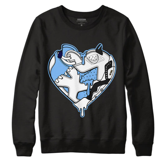 AJ 6 University Blue DopeSkill Sweatshirt Heart AJ 6 Graphic