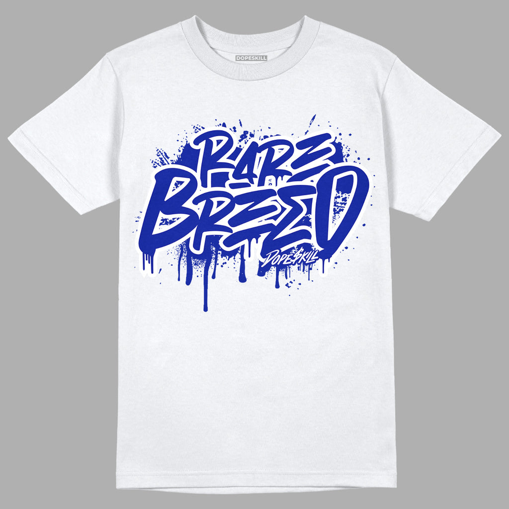 Racer Blue White Dunk Low DopeSkill T-Shirt Rare Breed Graphic - White 