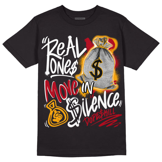 Cardinal 7s DopeSkill T-Shirt Real Ones Move In Silence Graphic - Black 