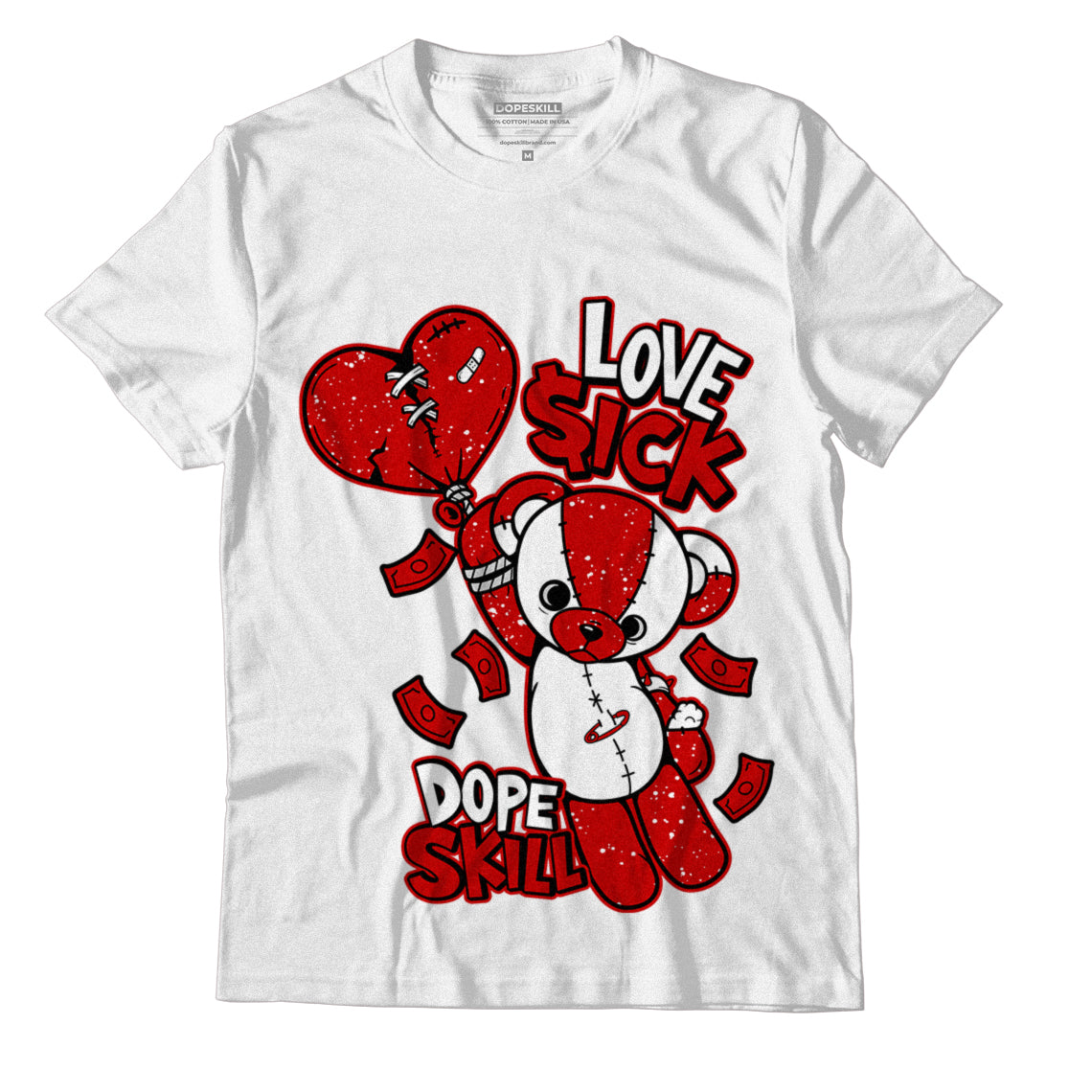 Jordan 6 “Red Oreo” DopeSkill T-Shirt Love Sick Graphic - White 