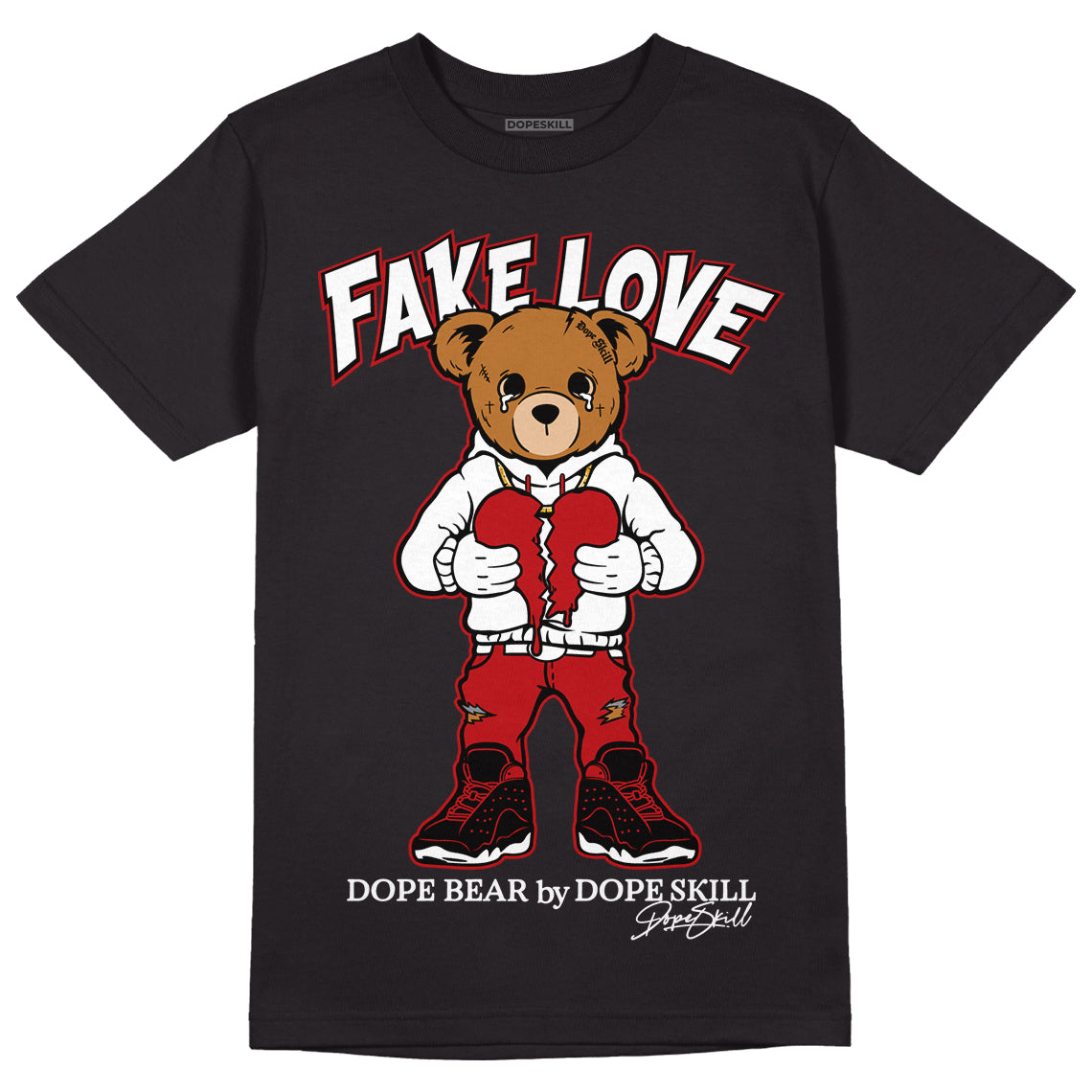Playoffs 13s DopeSkill T-Shirt Fake Love Graphic - Black