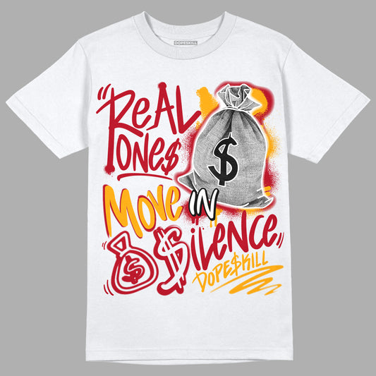 Cardinal 7s DopeSkill T-Shirt Real Ones Move In Silence Graphic - White 