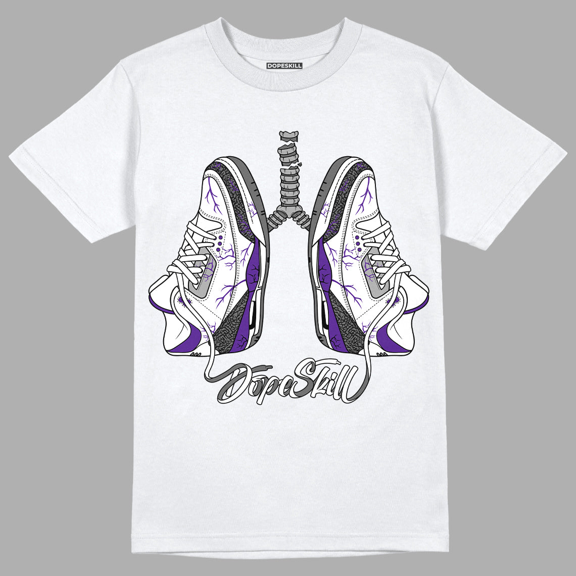 Dark Iris 3s DopeSkill T-Shirt Breathe Graphic - White 