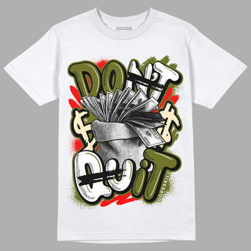 Travis Scott x Jordan 1 Low OG “Olive” DopeSkill T-Shirt Don't Quit Graphic Streetwear - White