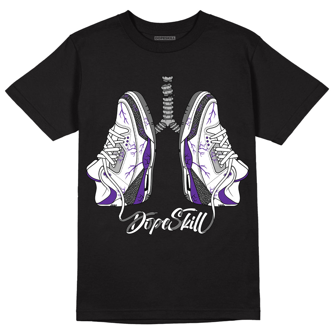 Dark Iris 3s DopeSkill T-Shirt Breathe Graphic - Black 