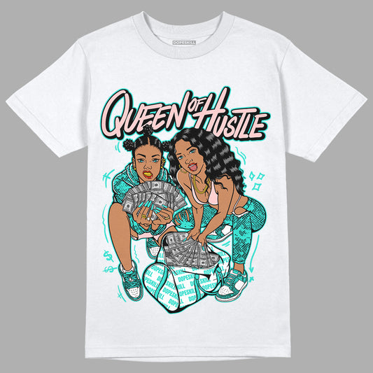 Green Snakeskin Dunk Low DopeSkill T-Shirt Queen Of Hustle Graphic - White