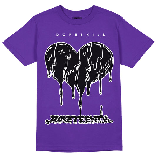PURPLE Collection DopeSkill Purple T-shirt Juneteenth Heart Graphic - Purple