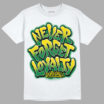 Dunk Low Reverse Brazil DopeSkill T-Shirt Never Forget Loyalty Graphic - White