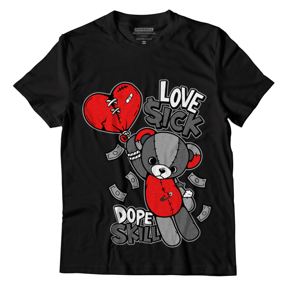 Jordan 4 Infrared DopeSkill T-Shirt Love Sick Graphic - Black 