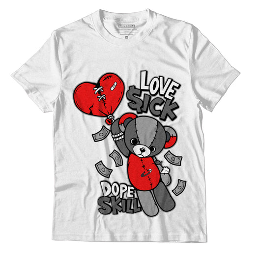 Jordan 4 Infrared DopeSkill T-Shirt Love Sick Graphic - White 