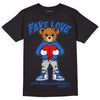 True Blue 1s DopeSkill T-Shirt Fake Love Graphic - Black