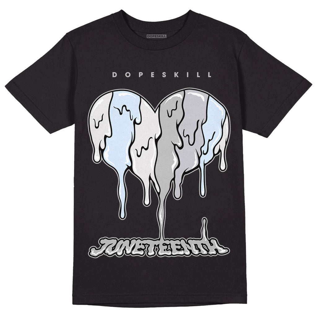 Black Metallic Chrome 6s DopeSkill T-Shirt Juneteenth Heart Graphic - Black