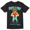 Aqua 5s DopeSkill T-Shirt Fake Love Graphic - Black