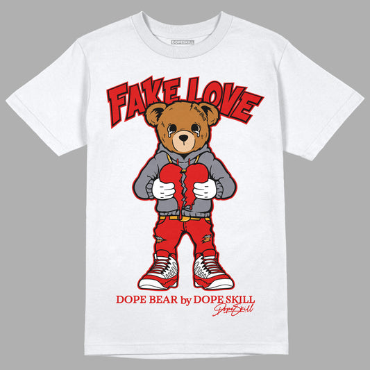 Gym Red 9s DopeSkill T-Shirt Fake Love Graphic - White 