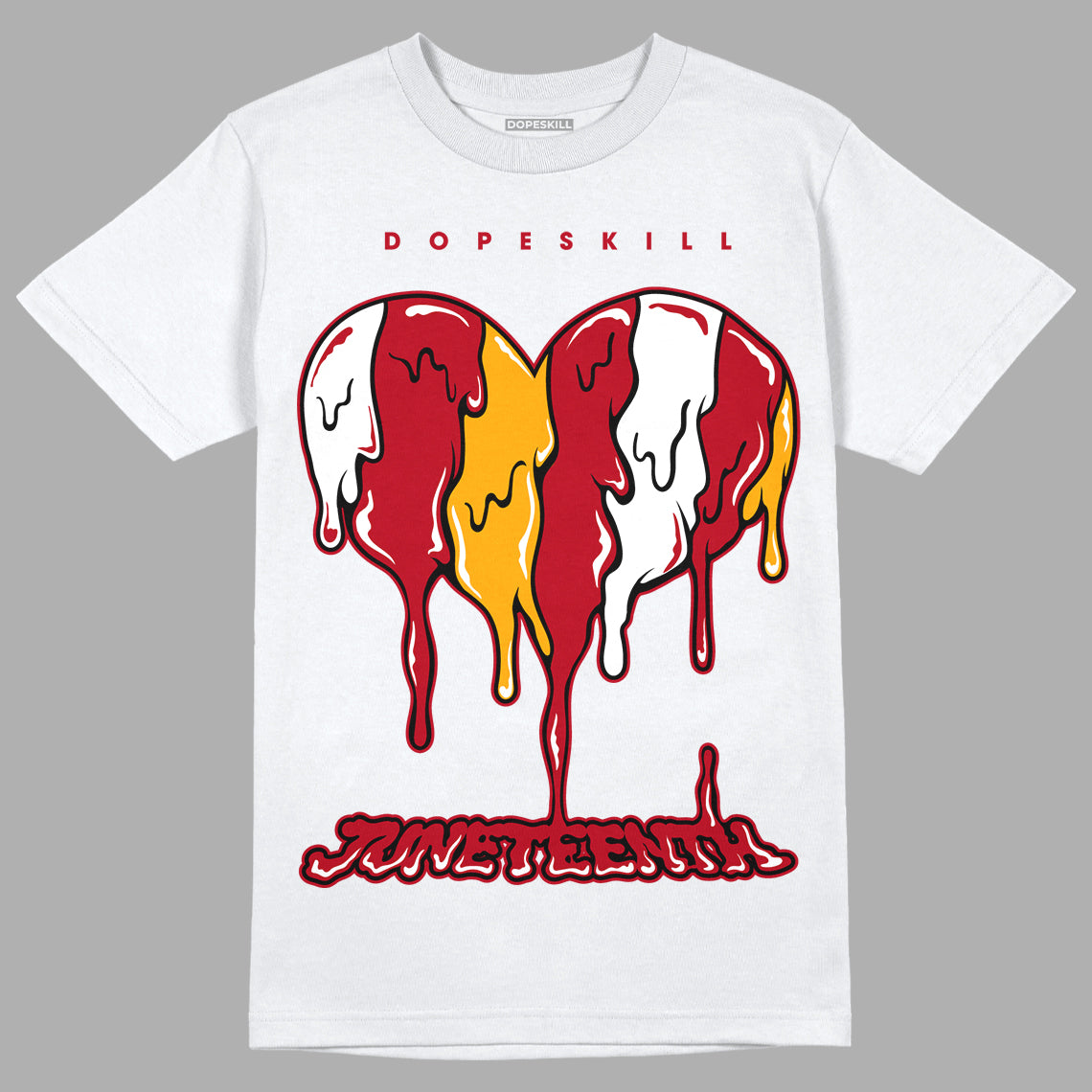 Cardinal 7s DopeSkill T-Shirt Juneteenth Heart Graphic - White 