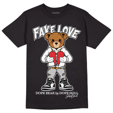 Jordan 1 High 85 Black White DopeSkill T-Shirt Fake Love Graphic Streetwear - Black 