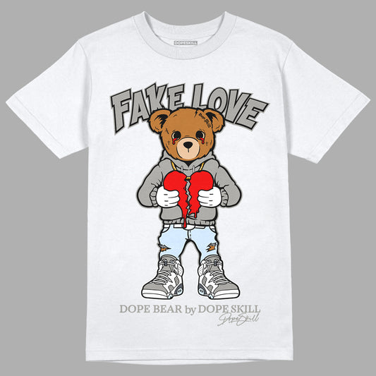 Jordan 6 Retro Cool Grey DopeSkill T-Shirt Fake Love Graphic  Streetwear  - White