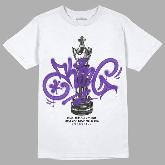 Jordan 13 Court Purple DopeSkill T-Shirt King Chess Graphic Streetwear - White