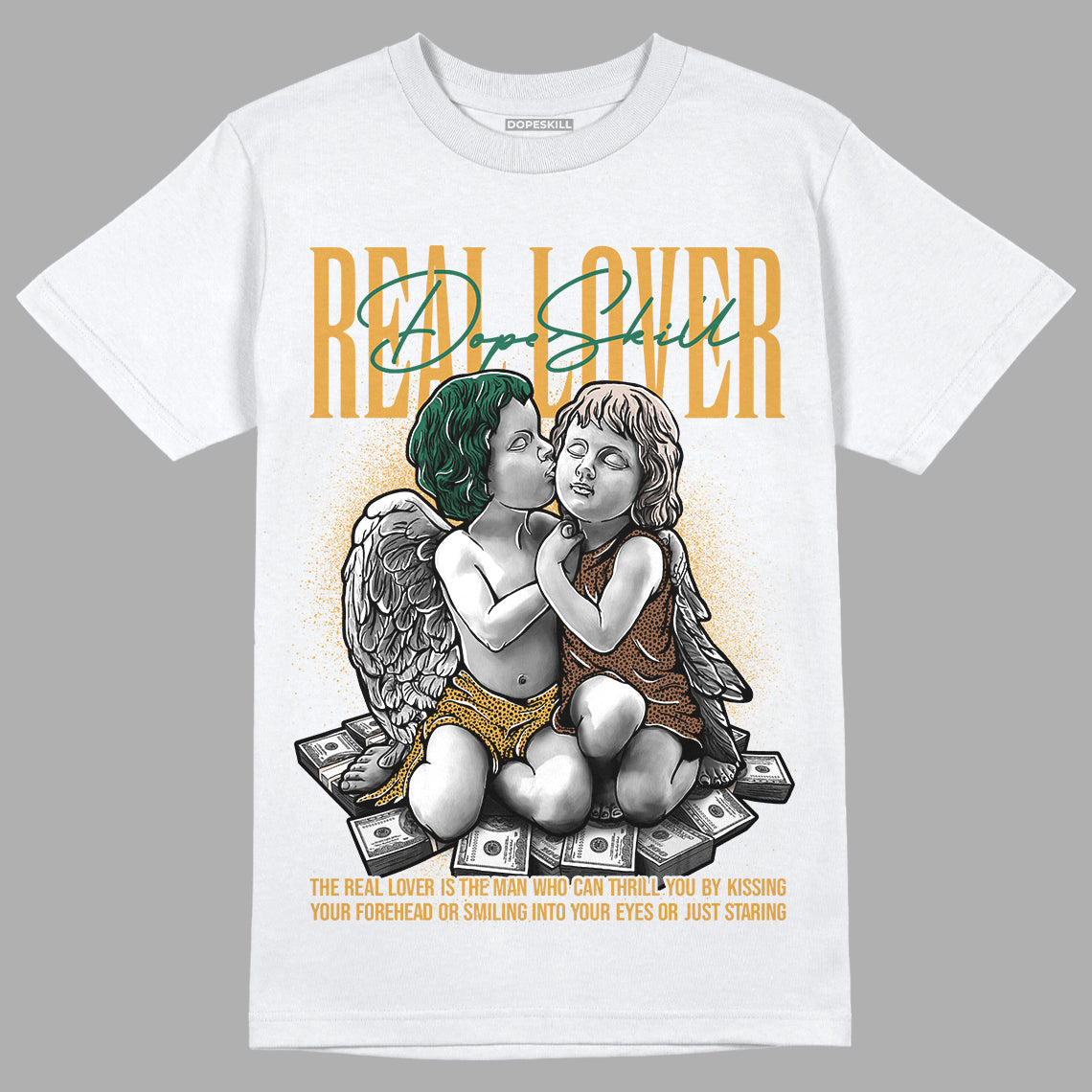 Safari Dunk Low DopeSkill T-Shirt Real Lover Graphic - White 