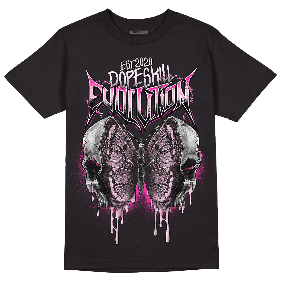 Triple Pink Dunk Low DopeSkill T-Shirt DopeSkill Evolution Graphic - Black