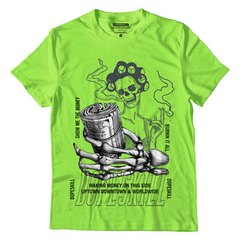 Jordan 5 Green Bean DopeSkill Green Bean T-shirt Show Me The Money Graphic