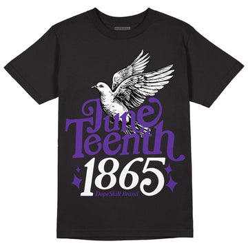 Jordan 13 Court Purple DopeSkill T-Shirt Juneteenth 1865 Graphic Streetwear - Black