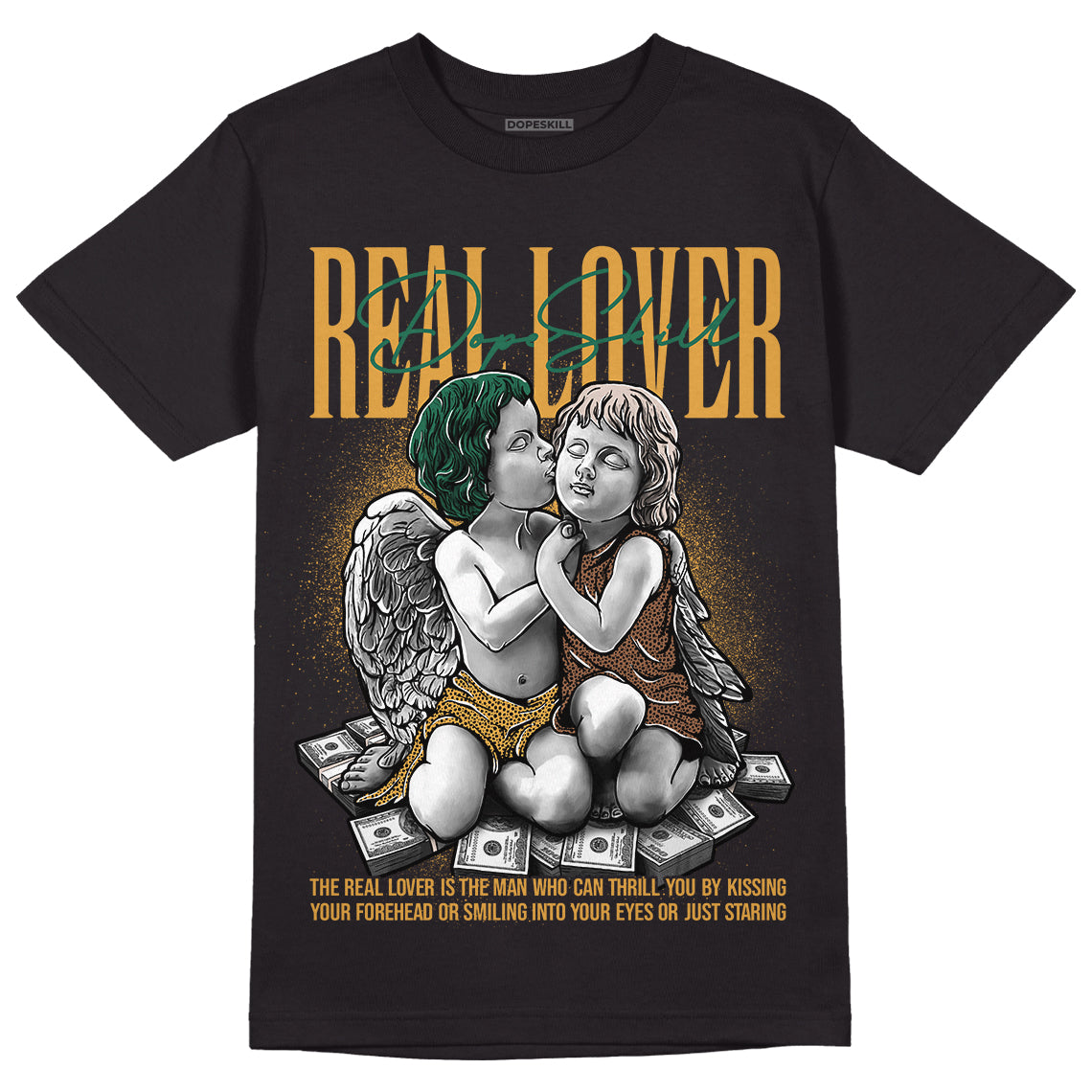 Safari Dunk Low DopeSkill T-Shirt Real Lover Graphic - Black