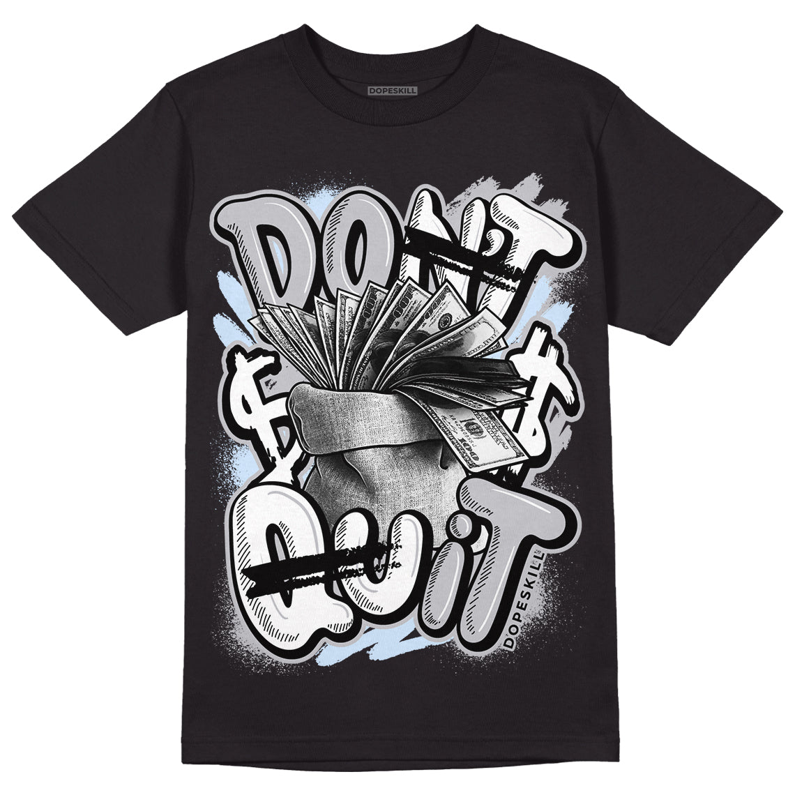 Jordan 11 Retro Low Cement Grey DopeSkill T-Shirt Don't Quit Graphic Streetwear - Black