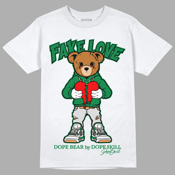 Nike SB x Jordan 4 “Pine Green” DopeSkill T-Shirt Fake Love Graphic Streetwear - White