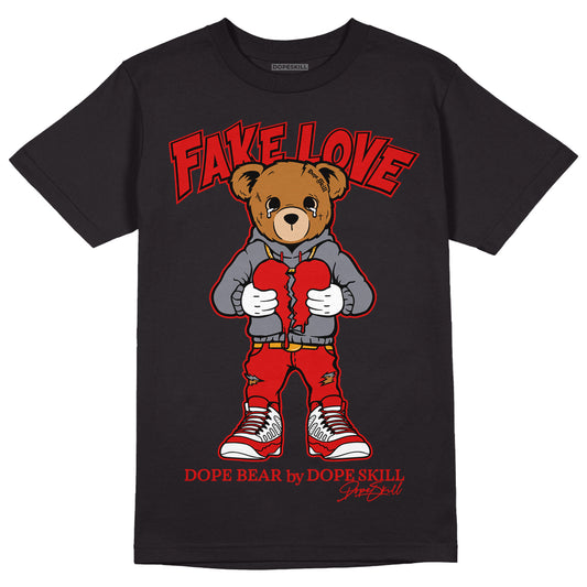 Gym Red 9s DopeSkill T-Shirt Fake Love Graphic - Black