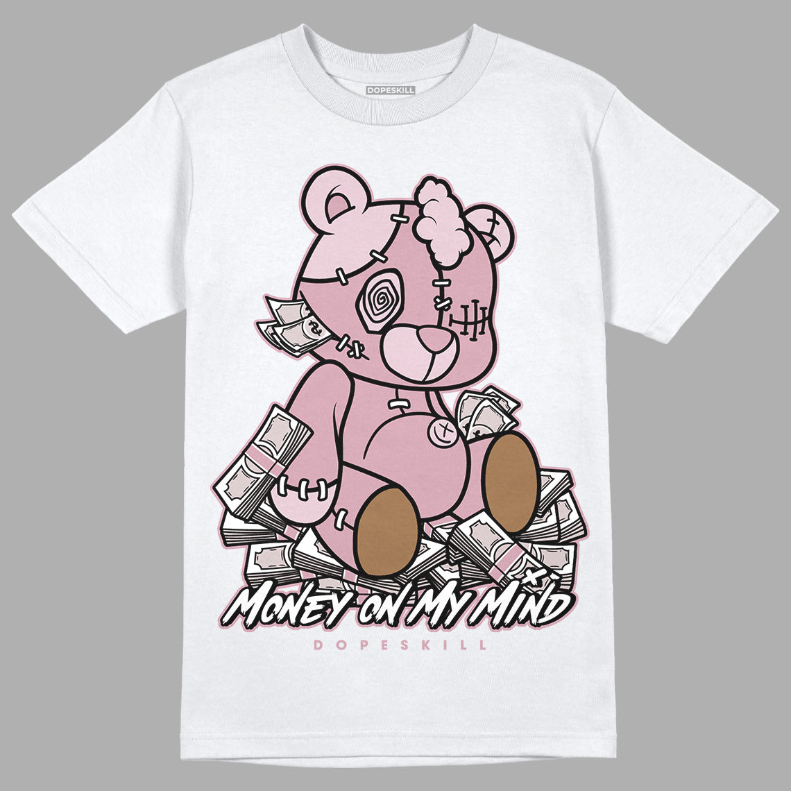 Dunk Low Teddy Bear Pink DopeSkill T-Shirt MOMM Bear Graphic - White 