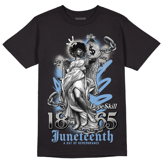 Jordan 5 Retro University Blue DopeSkill T-Shirt Juneteenth Graphic Streetwear - Black