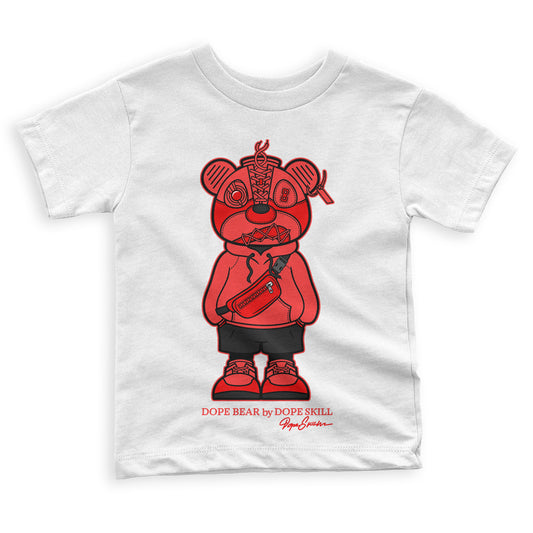 Chile Red 9s DopeSkill Toddler Kids T-shirt Sneaker Bear Graphic