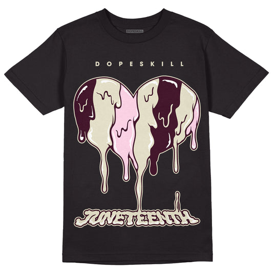 Dunk Low Night Maroon and Medium Soft Pink DopeSkill T-Shirt Juneteenth Heart Graphic Streetwear  - Black