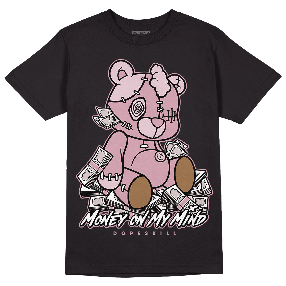 Dunk Low Teddy Bear Pink DopeSkill T-Shirt MOMM Bear Graphic - Black