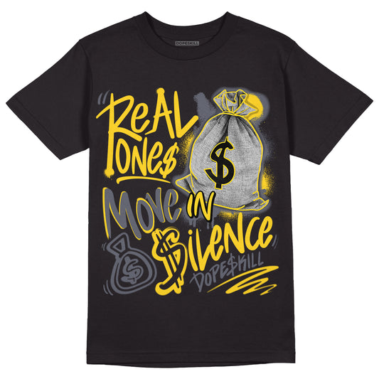 AJ 4 Lightning DopeSkill T-Shirt Real Ones Move In Silence Graphic