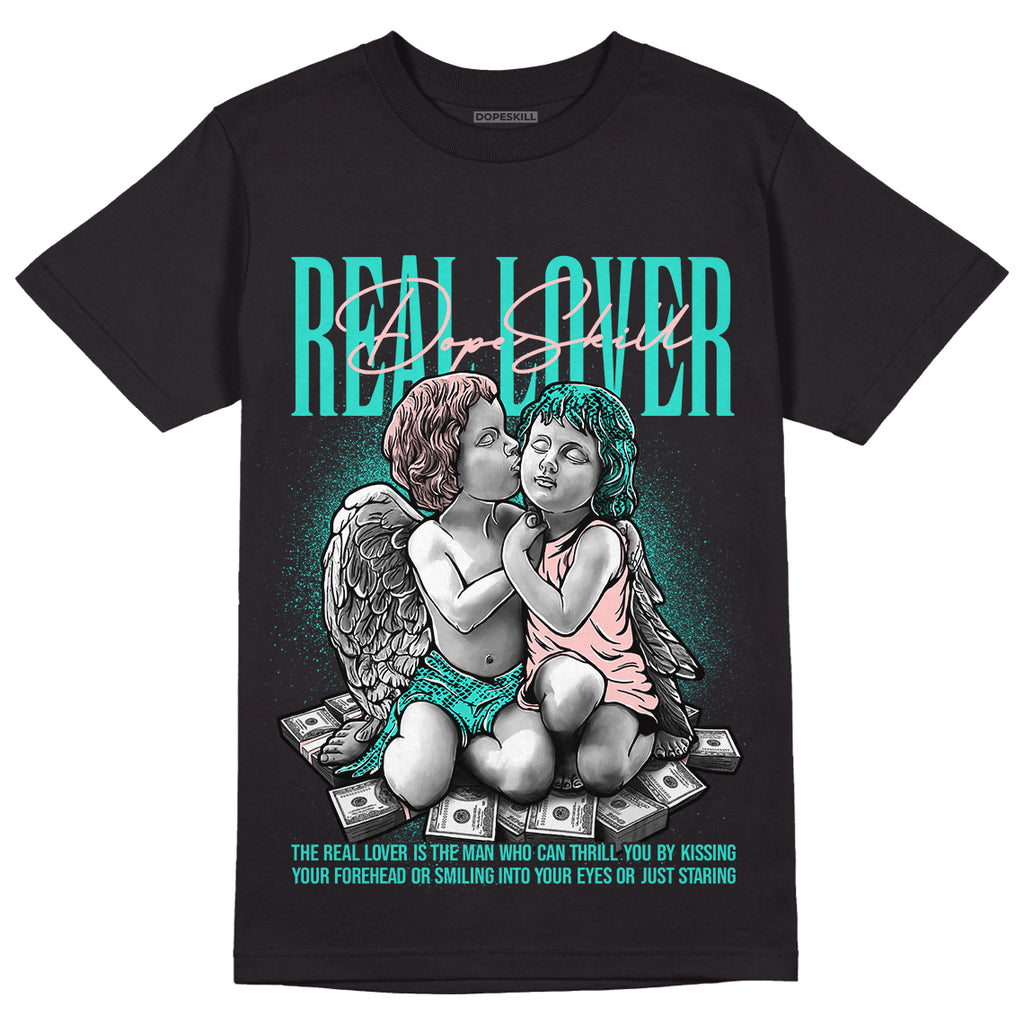 Green Snakeskin Dunk Low DopeSkill T-Shirt Real Lover Graphic - Black