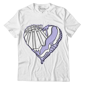 AJ 11 Low Pure Violet DopeSkill T-Shirt Heart AJ 11 Graphic