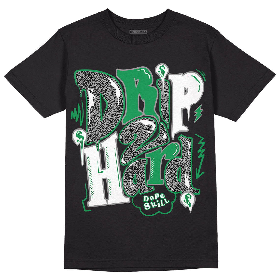 Jordan 3 WMNS “Lucky Green” DopeSkill T-Shirt Drip Too Hard Graphic Streetwear - Black