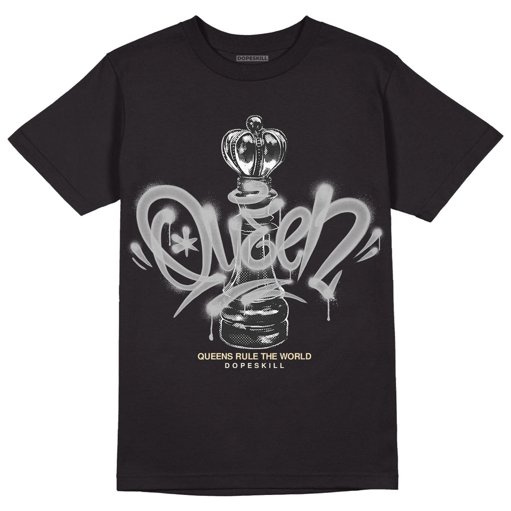 Jordan 4 Retro SE Craft Photon Dust DopeSkill T-Shirt Queen Chess Graphic Streetwear - Black