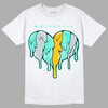 New Emerald 1s DopeSkill T-Shirt Slime Drip Heart Graphic - White